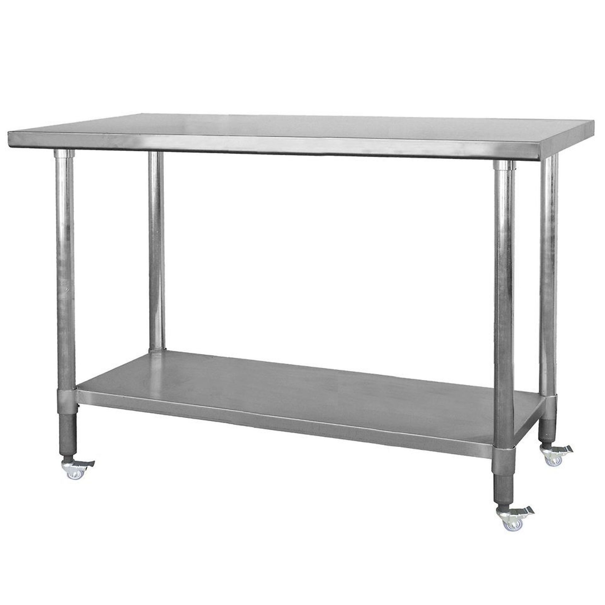 Sportsman Series, Stainless Steel Work Table with Casters 24 x 72in., Width 35 in, Height 24 in, Model# SSWTWC72